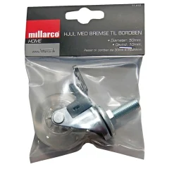 Hot Home>it HJUL MED BREMSE TIL BORDBEN MØBELHJUL Ø50 MM 45 KG KLAR 1 STK