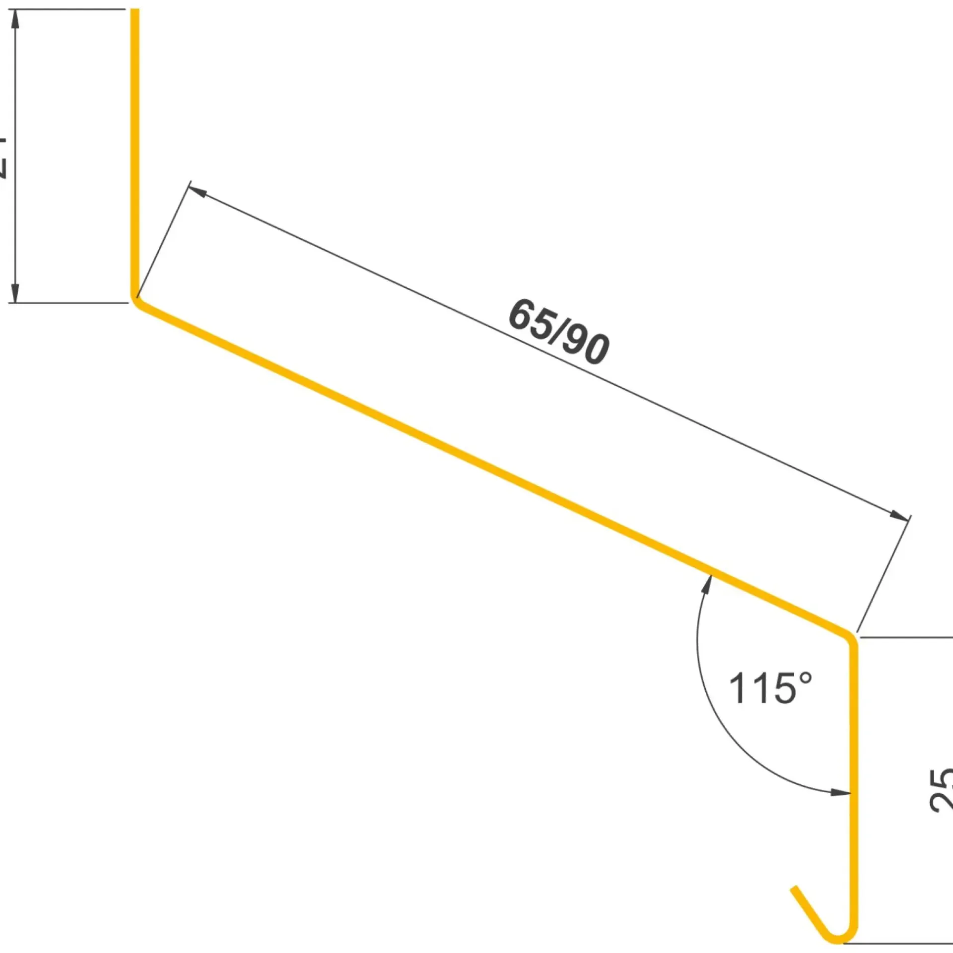 Jual SORT ALU-PROFIL 19BS, 25 X 90 X 24 MM. SÅLBÆNK 1 M