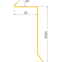 Clearance Jual SORT ALU-PROFIL 11-60S, 60 X 25 MM. LØSKANT 1 M