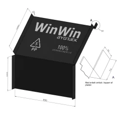 Discount Jual WINWIN PLADE SPÆRAFSTAND 1000 MM VINDSTOPPLADE SORT 450 + 1450 + 50 MM
