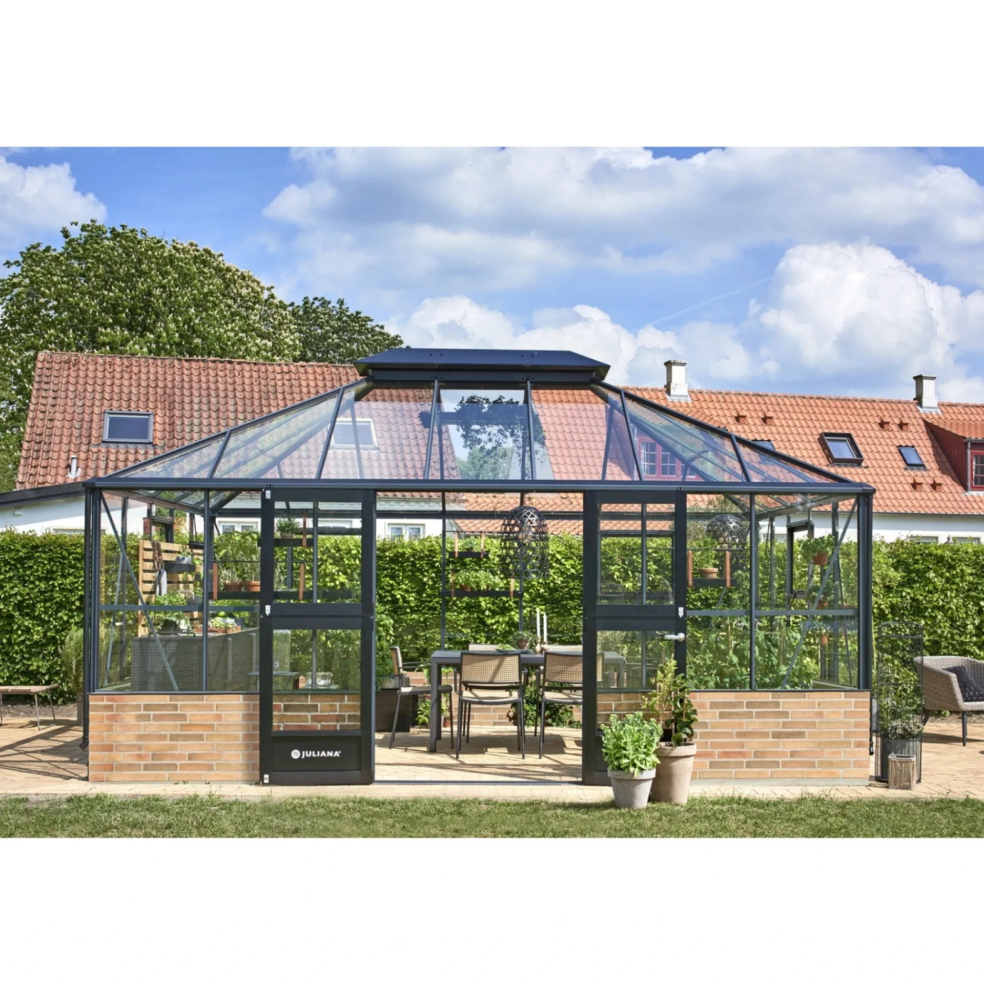 Juliana GRAND OASE MUR ORANGERI 3 MM HÆRDET GLAS HELE BANER ANTRACIT 18,8 M2
