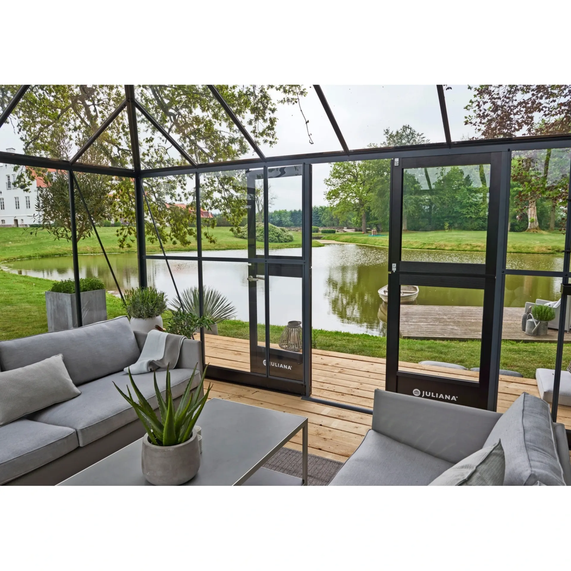 Best Juliana GRAND OASE ORANGERI 3 MM HÆRDET GLAS HELE BANER ANTRACIT 18,8 M2