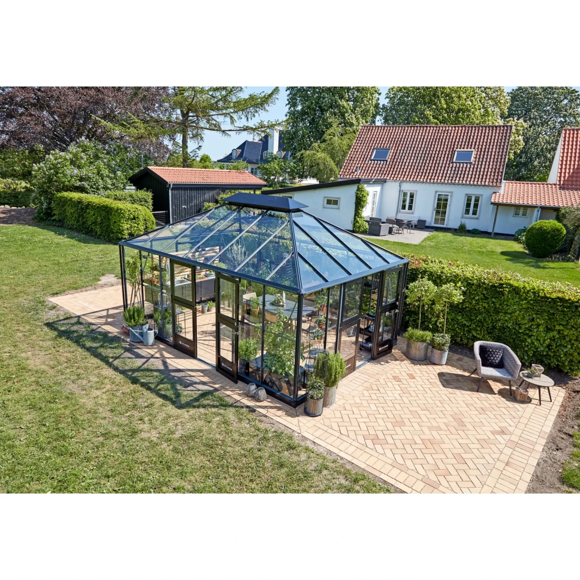 Best Juliana GRAND OASE ORANGERI 3 MM HÆRDET GLAS HELE BANER ANTRACIT 18,8 M2