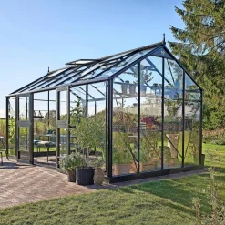Clearance Juliana JUBII 60 EKSKL. SOKKEL DRIVHUS 3 MM HÆRDET GLAS HELE BANER SORT 15,1 M2