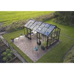 Clearance Juliana JUBII 60 EKSKL. SOKKEL DRIVHUS 3 MM HÆRDET GLAS HELE BANER SORT 15,1 M2