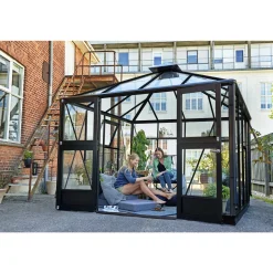 Hot Juliana OASE ORANGERI 3 MM HÆRDET GLAS HELE BANER ANTRACIT 8,8 M2