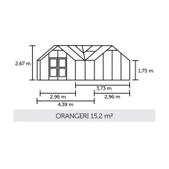 Hot Juliana ORANGERI DRIVHUS 3 MM HÆRDET GLAS HELE BANER ANTRACIT 15,1 M2
