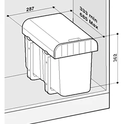 Clearance Juvel ALADIN 2 AFFALDSSTATIV HVID/GUL 8+8 L