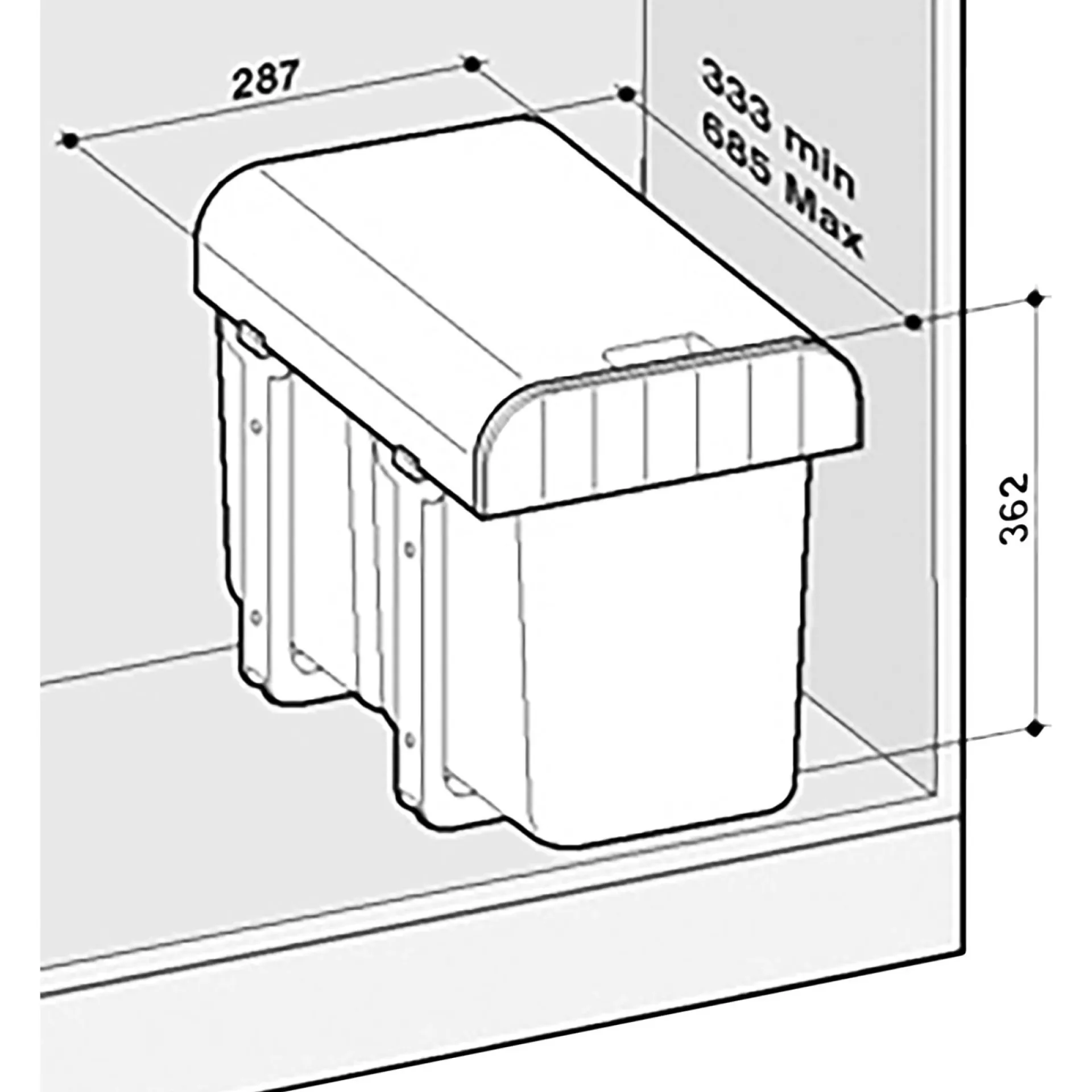 Clearance Juvel ALADIN 2 AFFALDSSTATIV HVID/GUL 8+8 L