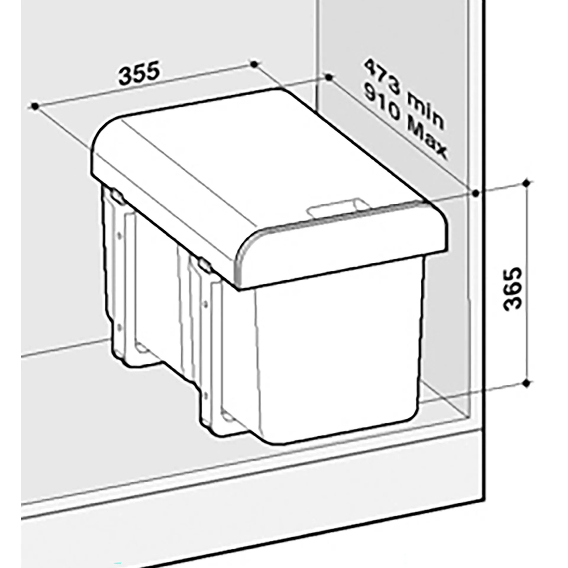 Clearance Juvel EKKO 2 AFFALDSSTATIV HVID/GUL 16+16 L