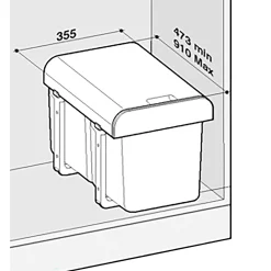 New Juvel EKKO4 AFFALDSSORTERING GRÅ. BEHOLDERE I GRØN OG GUL 4 X 8 L SPANDE
