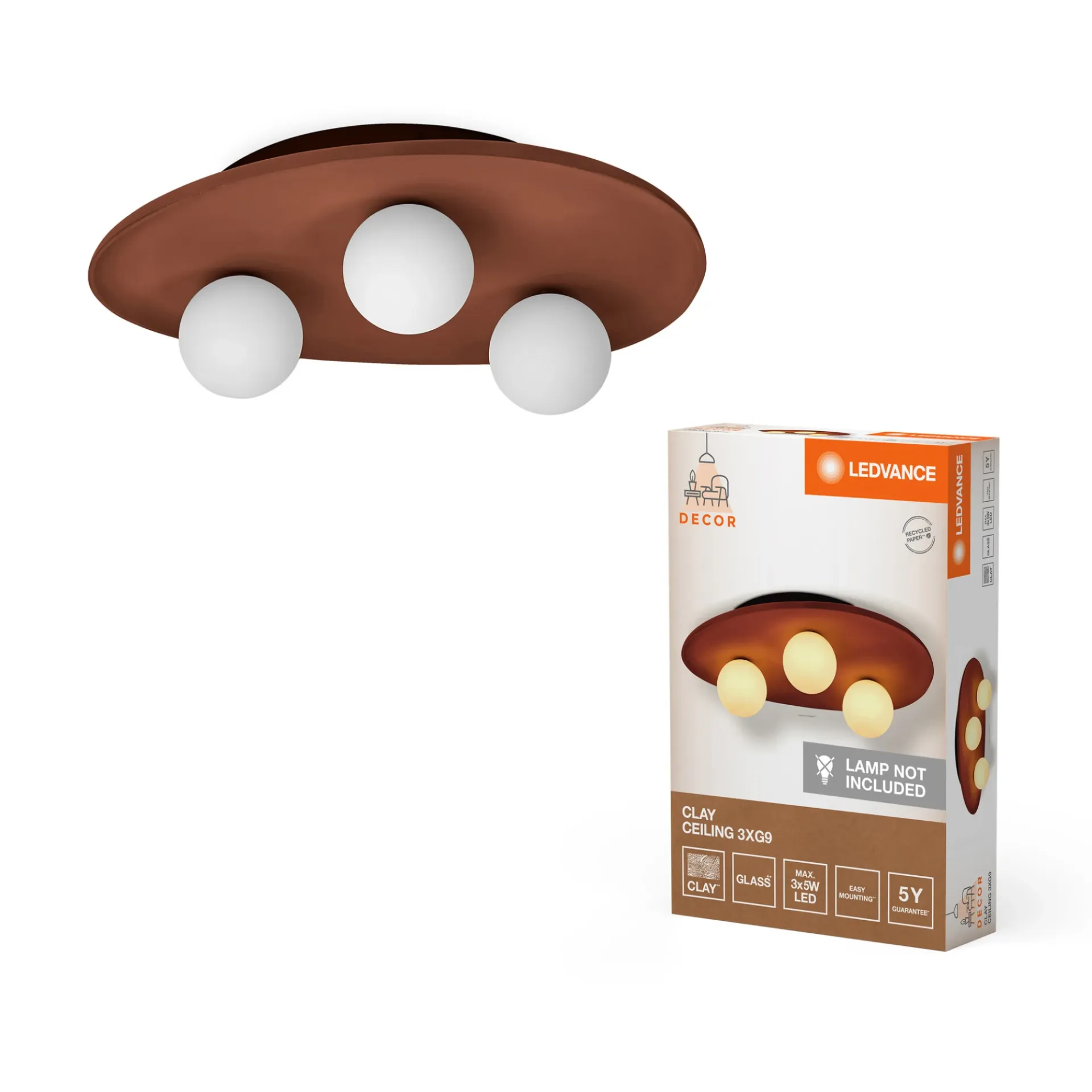 Online LEDVANCE DECOR CLAY LOFTLAMPE BRUN 45,2 CM