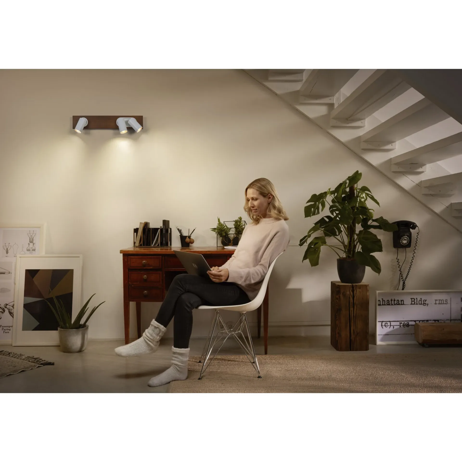 Hot LEDVANCE DECOR MERCURY SPOTLAMPE TRÆ/HVID GU10 10,2W