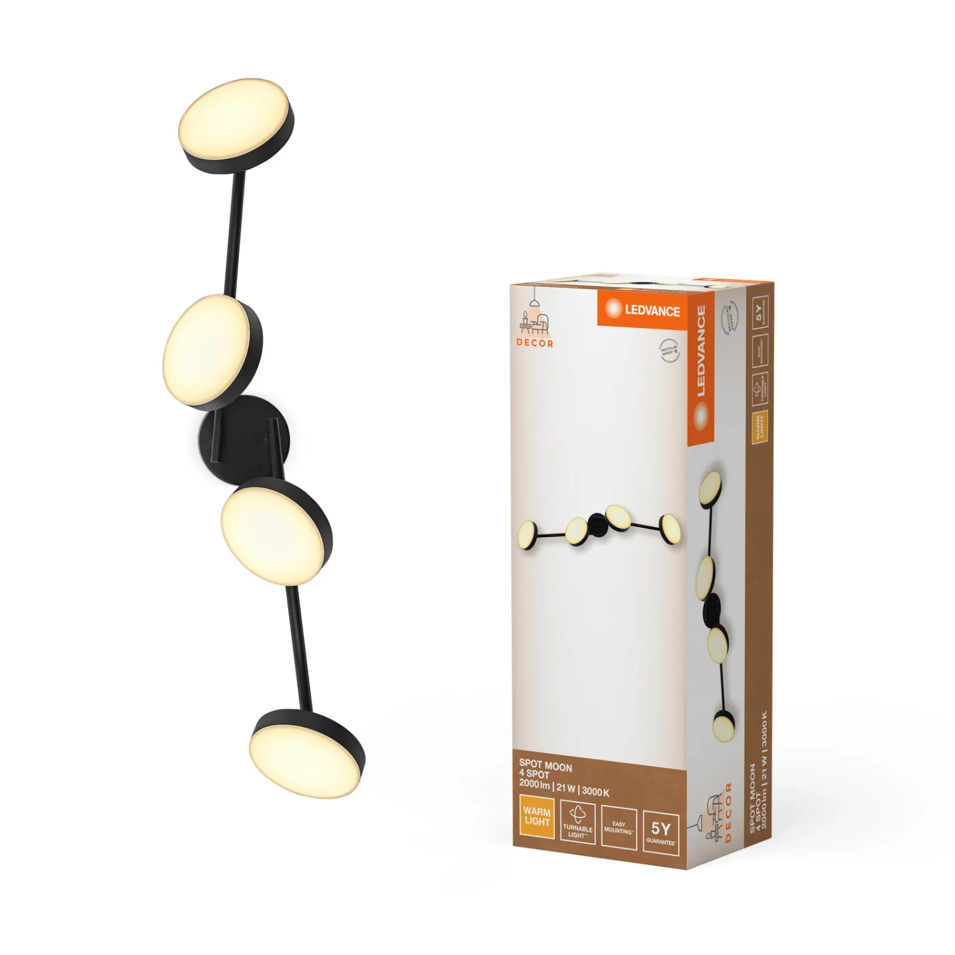 Best LEDVANCE DECOR MOON SPOTLAMPE SORT 21W