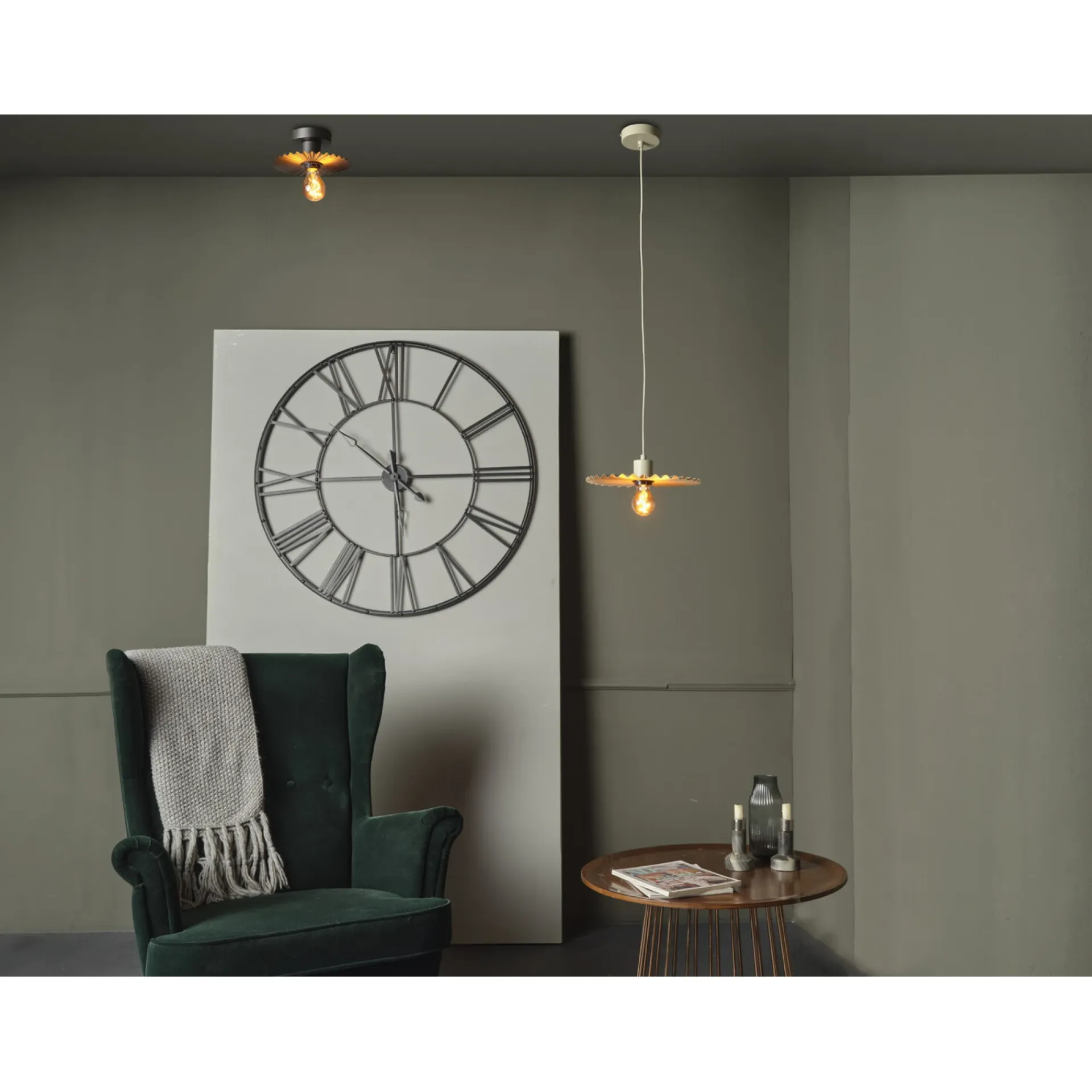 New LEDVANCE DECOR PLISSEE LOFTLAMPE MØRK GRØN 21,3 CM
