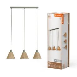 New LEDVANCE DECOR RAFFIA GULVLAMPE BRUN/GRØN 71,3 CM