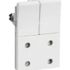 New LK Fuga 1,5 MODUL DOBBELT STIKKONTAKT M/AFBRYDER HVID U/JORD