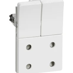 New LK Fuga 1,5 MODUL DOBBELT STIKKONTAKT M/AFBRYDER HVID U/JORD