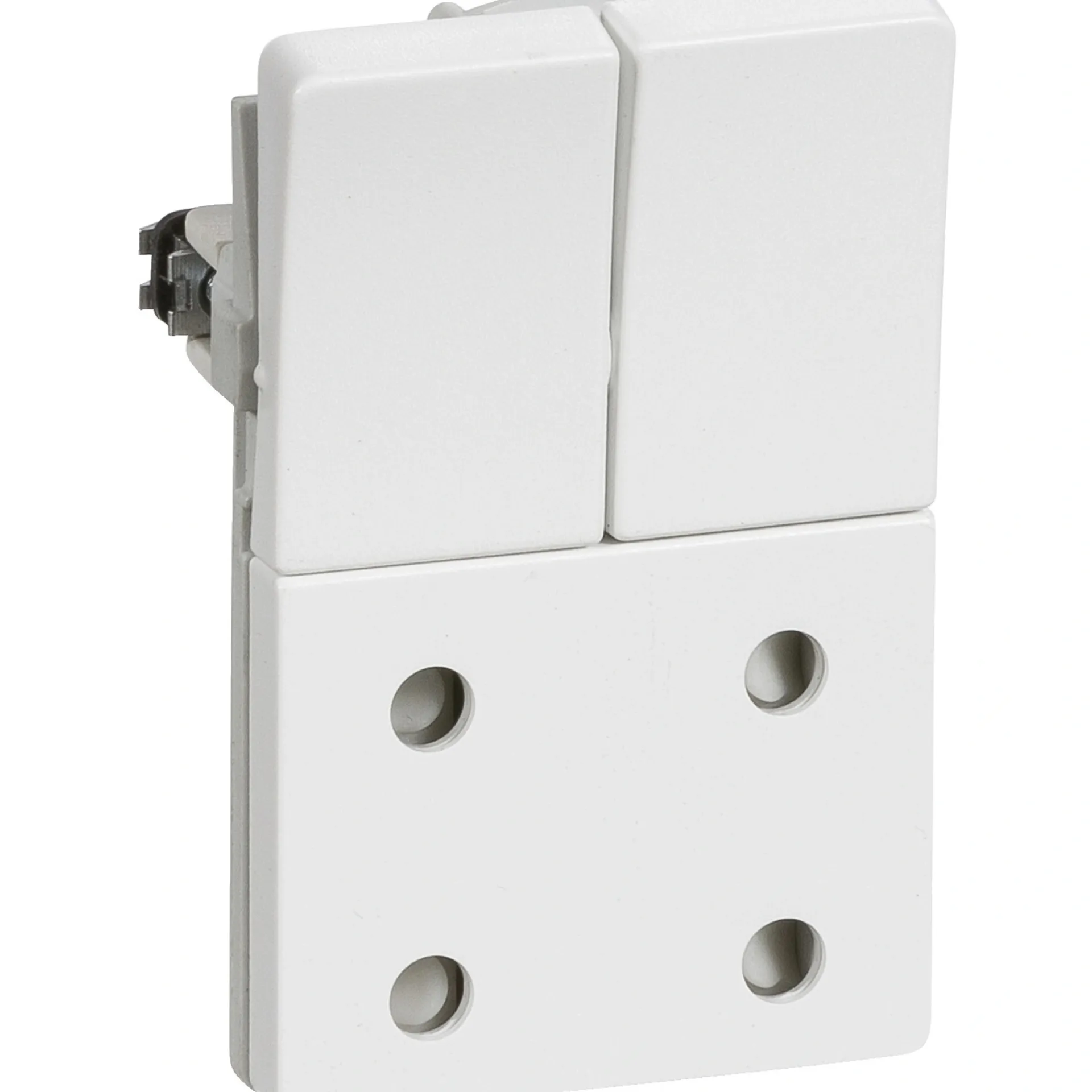 New LK Fuga 1,5 MODUL DOBBELT STIKKONTAKT M/AFBRYDER HVID U/JORD