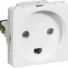 Hot LK Fuga STIKKONTAKT HVID 1 MODUL M/JORD