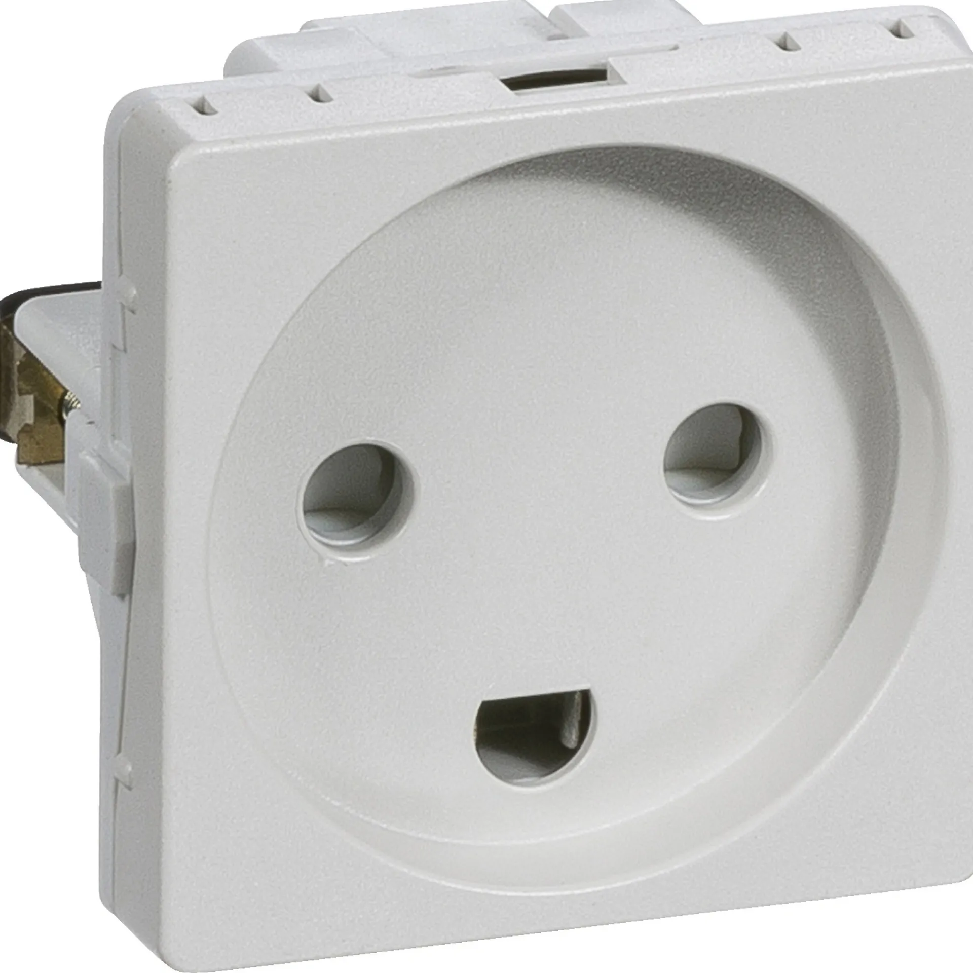 New LK Fuga STIKKONTAKT LYSEGRÅ 1 MODUL M/JORD