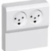 Sale LK OPUS 66 DOBBELT STIKONTAKT MED PANEL HVID M/JORD