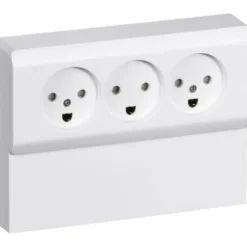 Discount LK OPUS 66 TRIPPEL STIKONTAKT MED PANEL HVID M/JORD