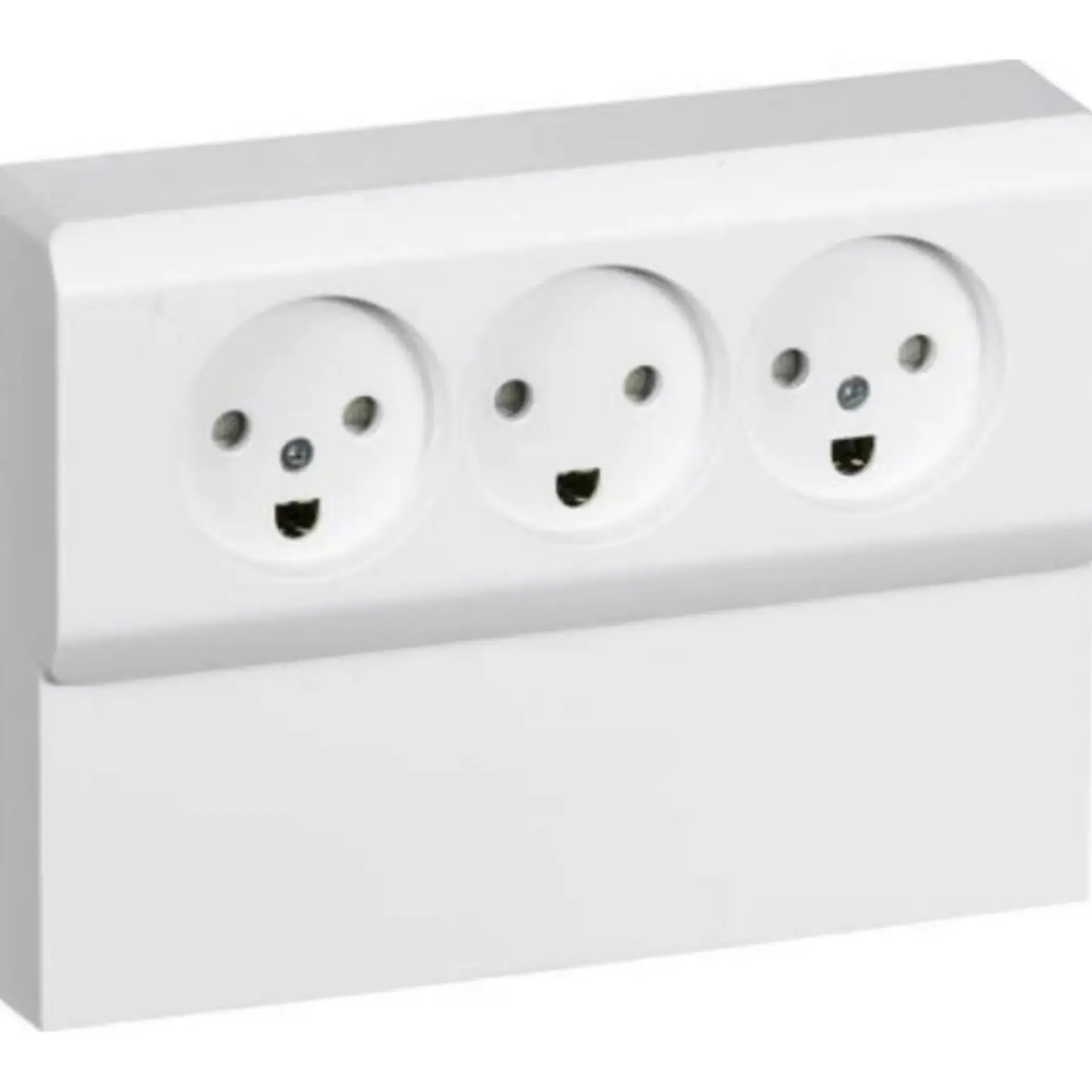 Discount LK OPUS 66 TRIPPEL STIKONTAKT MED PANEL HVID M/JORD