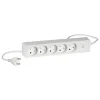 Clearance LK STIKDÅSE 5 UDTAG U/JORD M/AFBRYDER HVID 1,5 M KABEL