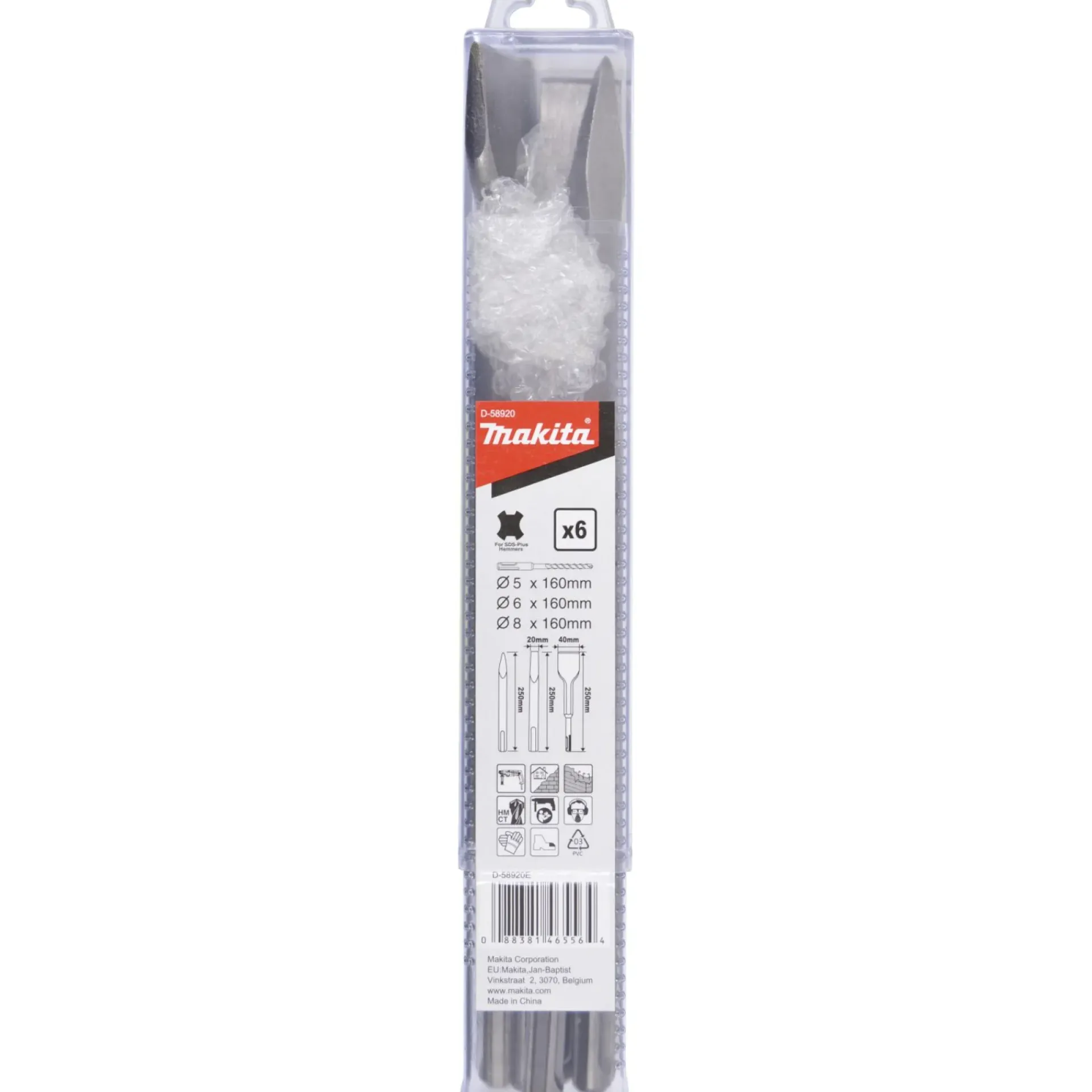 Clearance Makita D-58920 HAMMERBOR-/MEJSELSÆT 4 STK