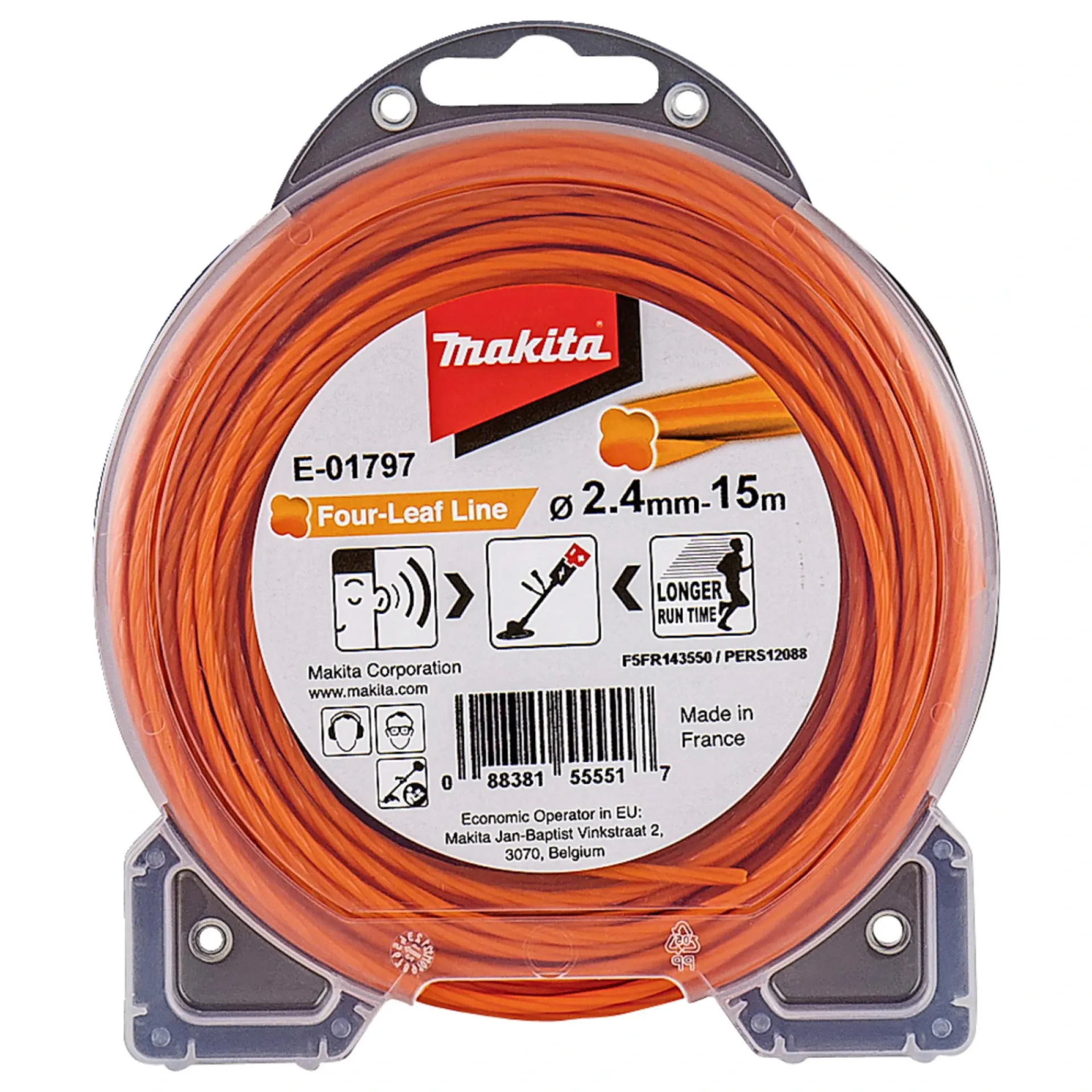 New Makita FOUR-LEAF E-01797 ORANGE TRIMMERTRÅD