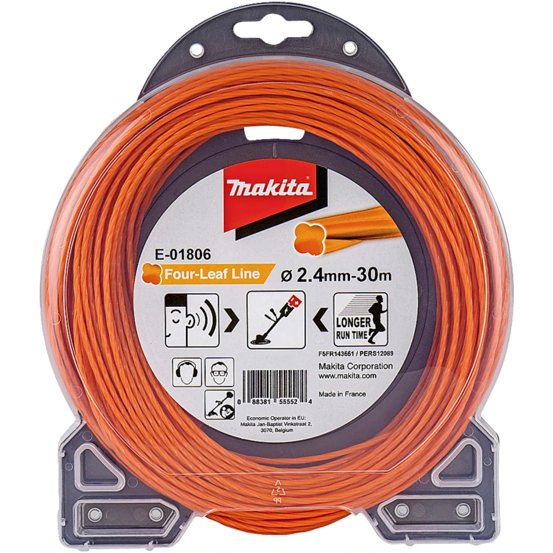 Clearance Makita FOUR-LEAF E-01806 ORANGE TRIMMERTRÅD