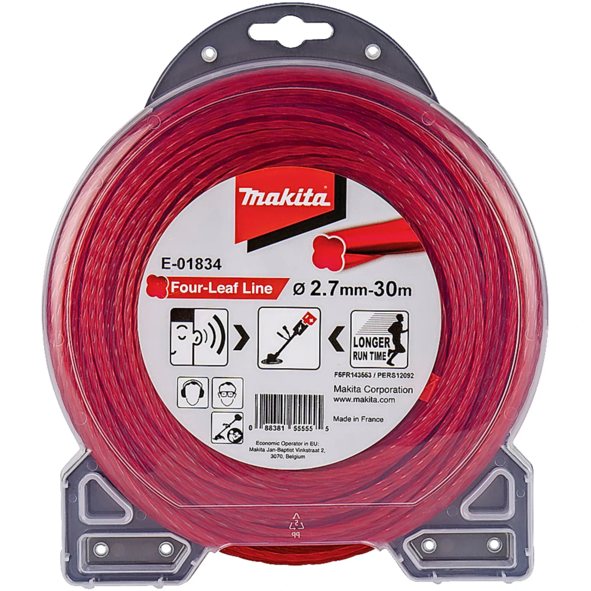 Outlet Makita FOUR-LEAF E-01834 RØD TRIMMERTRÅD