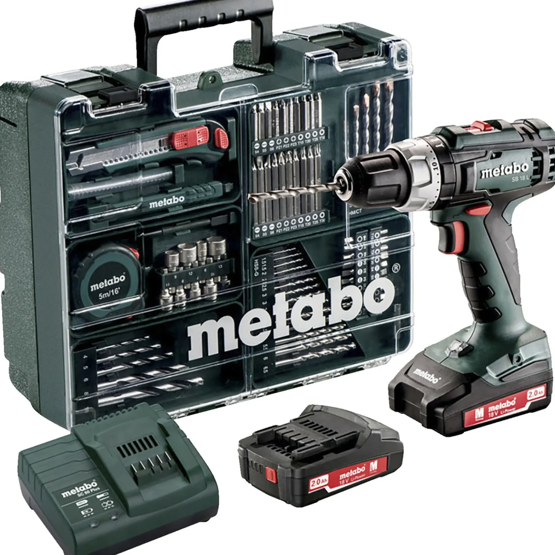 Outlet Metabo SB 18 L 2X2,0 13MM BORE-/SKRUEMASKINE MED SLAG AKKU MED BATTERI
