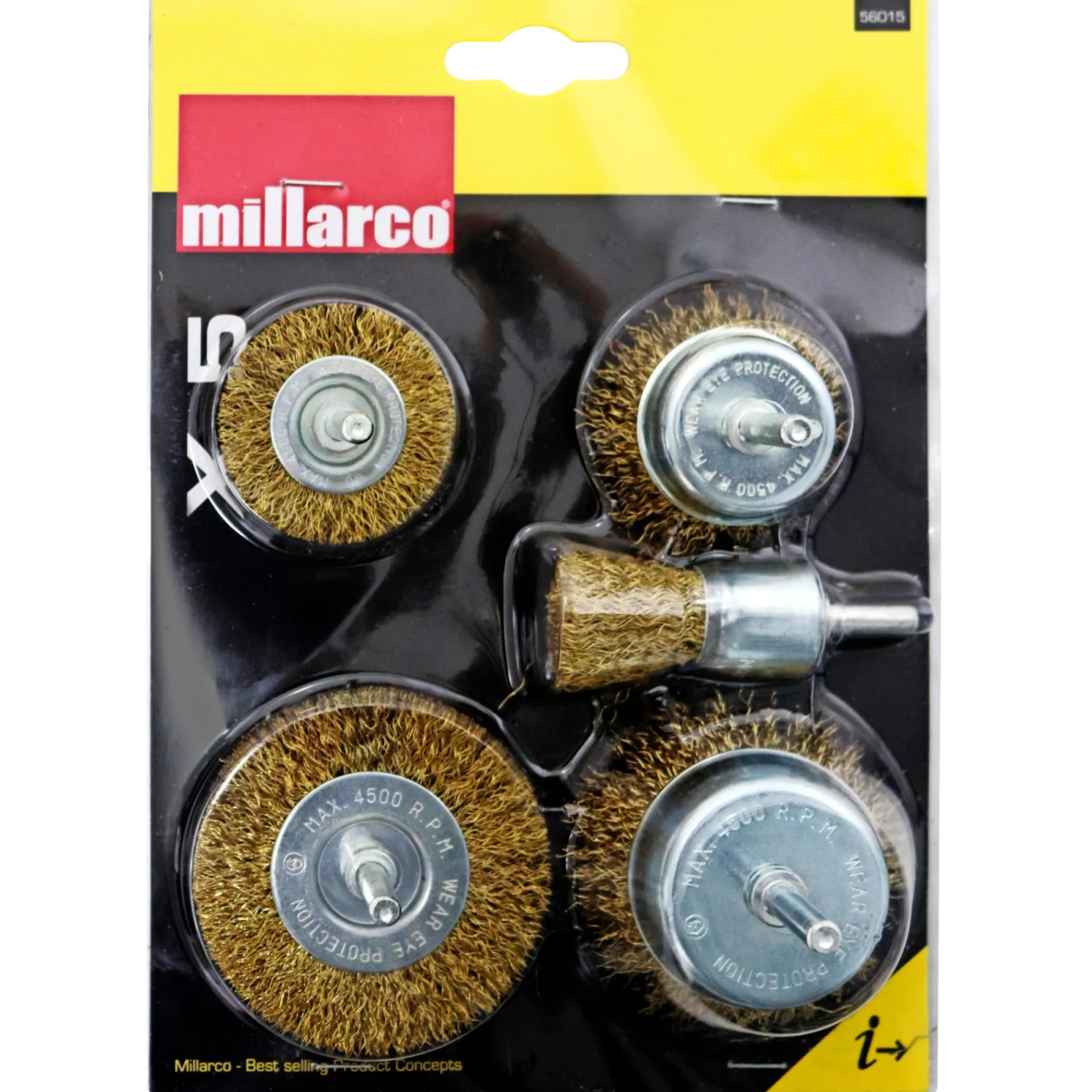 Clearance Millarco STÅLBØRSTE Ø20 - 75 MM 5 DELE