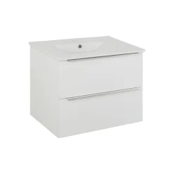 Sale Milobad AURUM BADMØBEL HVID HØJGLANS 2 SKUFFER 60 CM