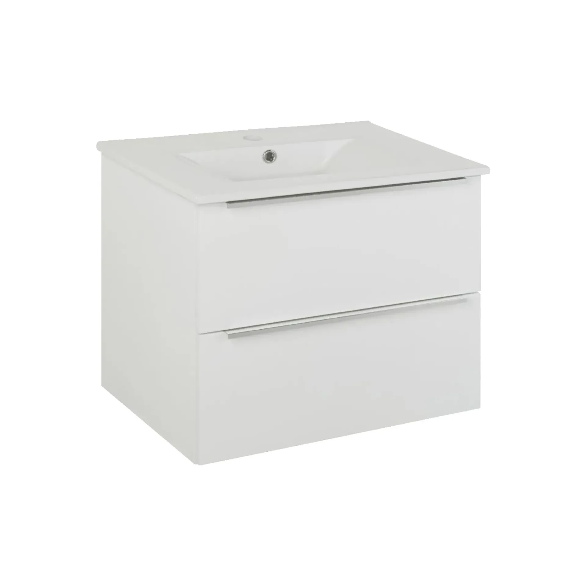 Sale Milobad AURUM BADMØBEL HVID HØJGLANS 2 SKUFFER 60 CM
