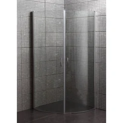New Milobad BUET, KLAR GLAS BRUSEHJØRNE 90 CM KROM