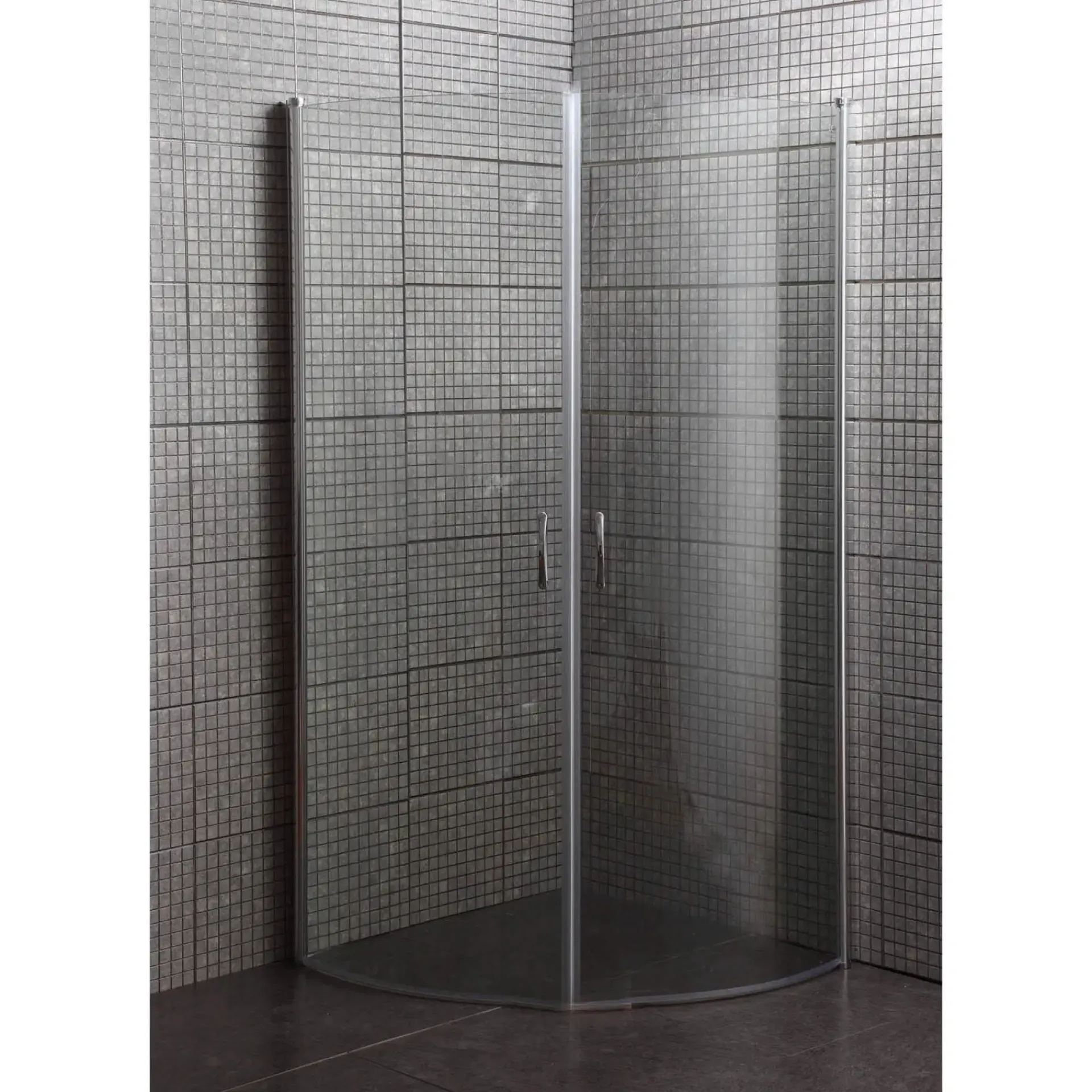 New Milobad BUET, KLAR GLAS BRUSEHJØRNE 90 CM KROM