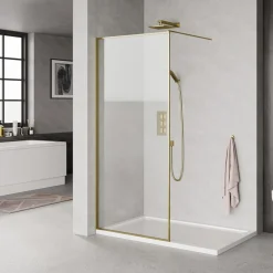 Best Milobad MESSING PROFIL BRUSEVÆG KLART GLAS 80 CM