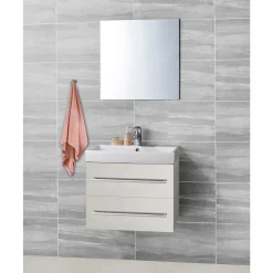 Outlet Milobad NORDIC DECK NATURE BADMØBEL HVID 2 SKUFFER 61 CM