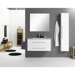 New Milobad VENICE HØJSKAB LÅGE HVID HØJGLANS 30 X 150 CM