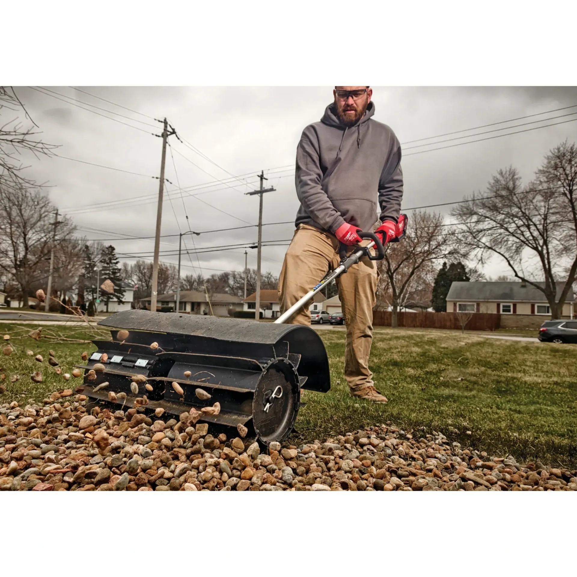 New MILWAUKEE M18 FOPH-RBA GUMMIBØRSTEFORSATS AKKU UDEN BATTERI OG LADER