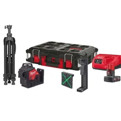 Clearance MILWAUKEE M12 3PLSKIT-401P KRYDSLASER UDEN MÅLPLADE 38 M/ MED MÅLPLADE 100 M