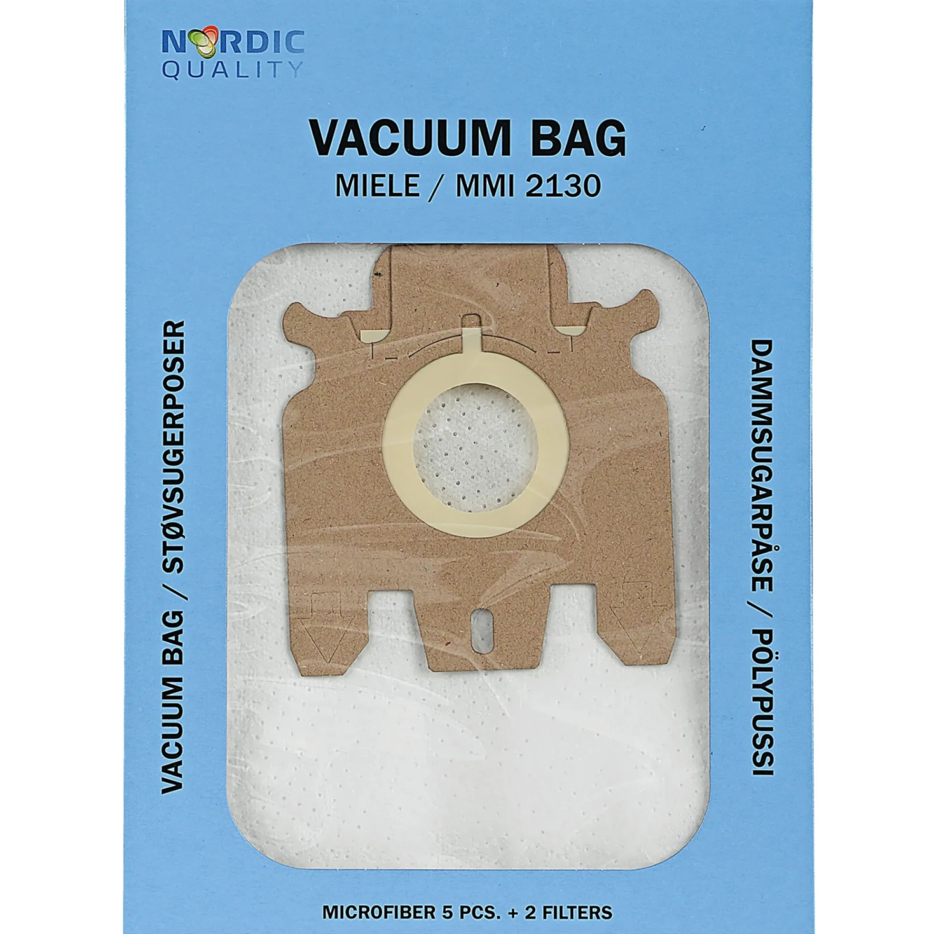 Nordic Quality MMI 2130 STØVSUGERPOSE 5 STK. + 2 FILTRE