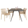 Outlet Outrium CARROS/MURCIA BORD + 4 STOLE HAVEMØBELSÆT SORT/SANDGRÅ