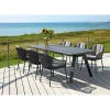 Clearance Outrium CARROS/PALMA BORD + 6 STOLE HAVEMØBELSÆT SORT/GRÅ