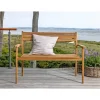 Outlet Outrium GILI MED RYGLÆN HAVEBÆNK TEAK 120 CM