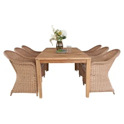 New Outrium GILI/SYMI MED 6 STOLE HAVEMØBELSÆT TEAK/NATUR