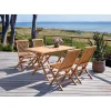 Clearance Outrium JAVA/SYROS BORD + 4 STOLE HAVEMØBELSÆT TEAK